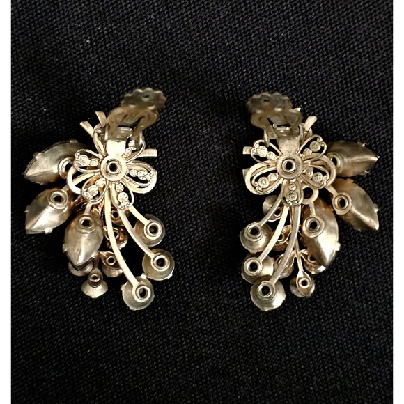 MCM Julianna DeLizza and Elster Earrings Clip On Aurora Borealis 1960s EXC! - Picture 2 of 10